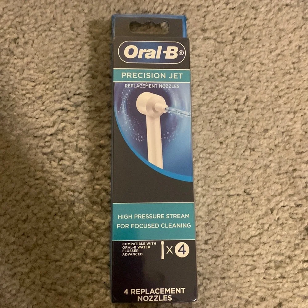 Brand new Oral-B precision jet replacement nozzles, 4 counts x 1 pack.